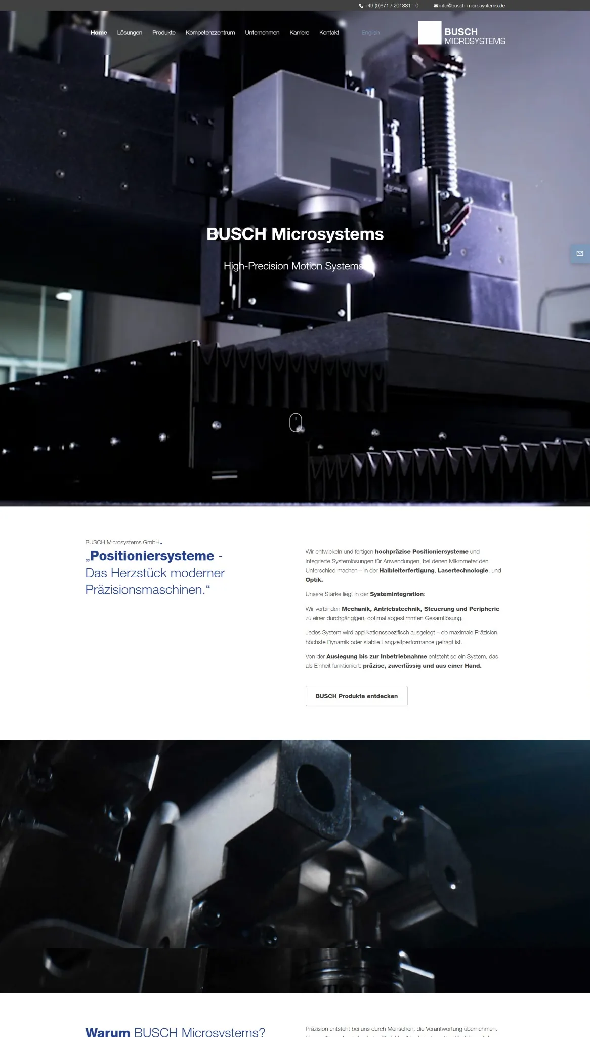 Website von BUSCH Microsystems – B2B-Webdesign