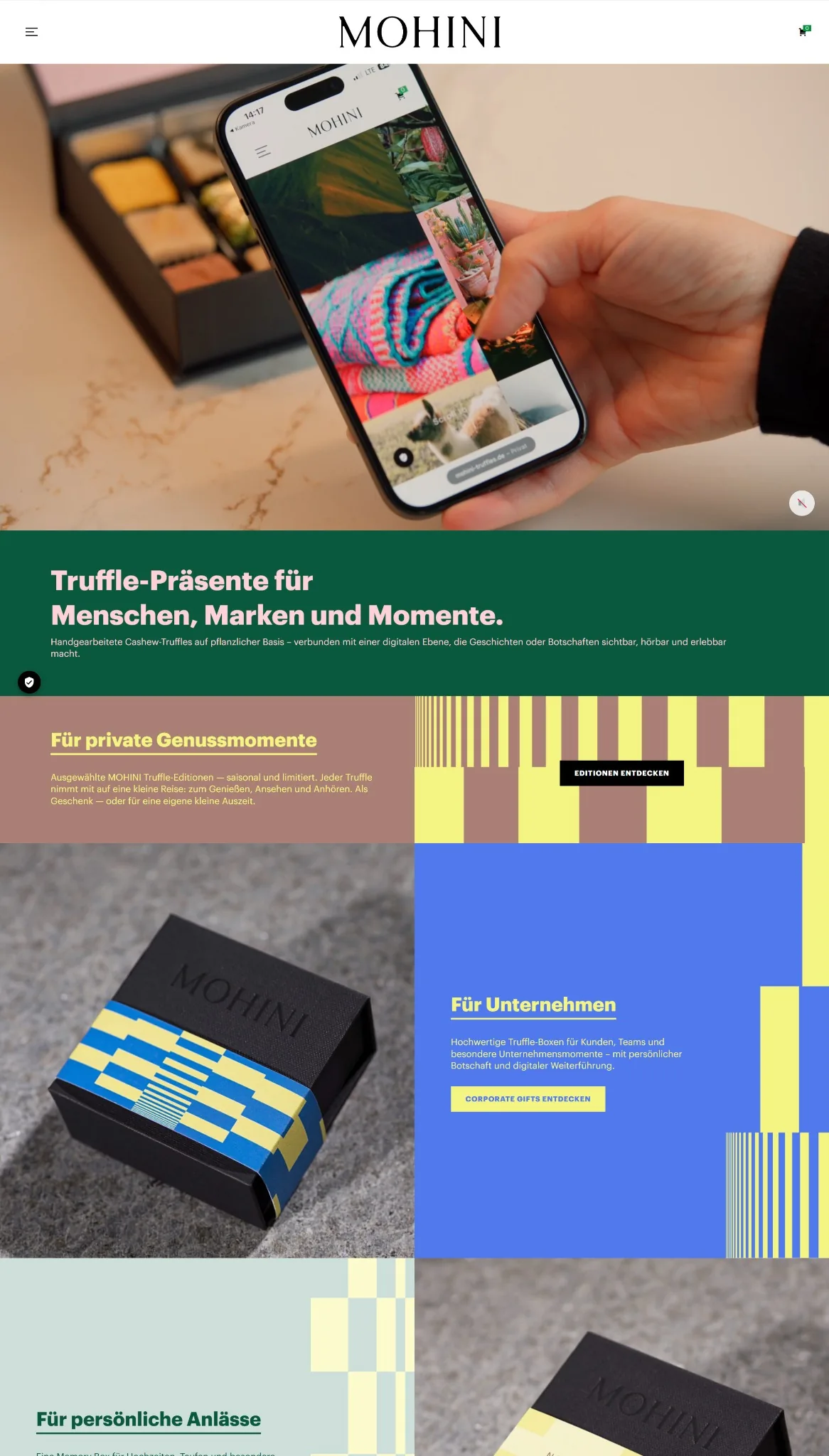 Website von MOHINI Truffles – E-Commerce und Webdesign