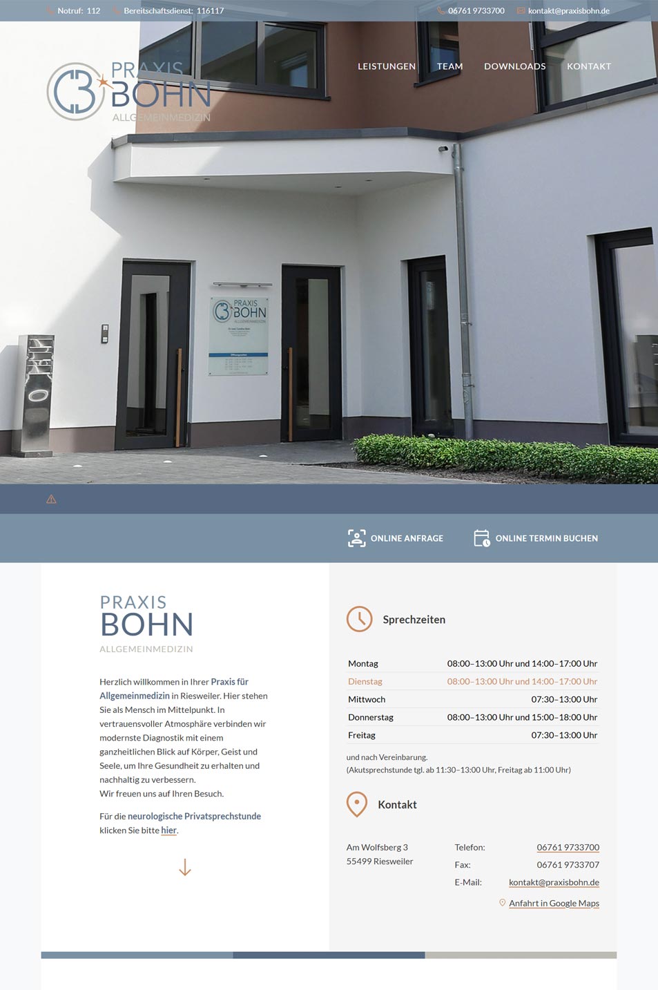 Projekt: Praxis Bohn Allgemeinmedizin