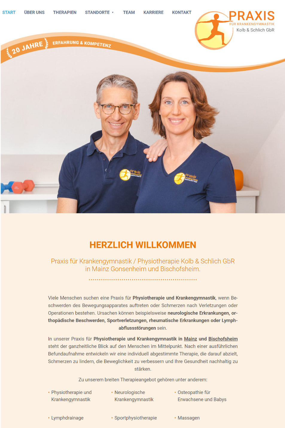 Screenshot oder Projektbild: Krankengymnastik Kolb & Schlich