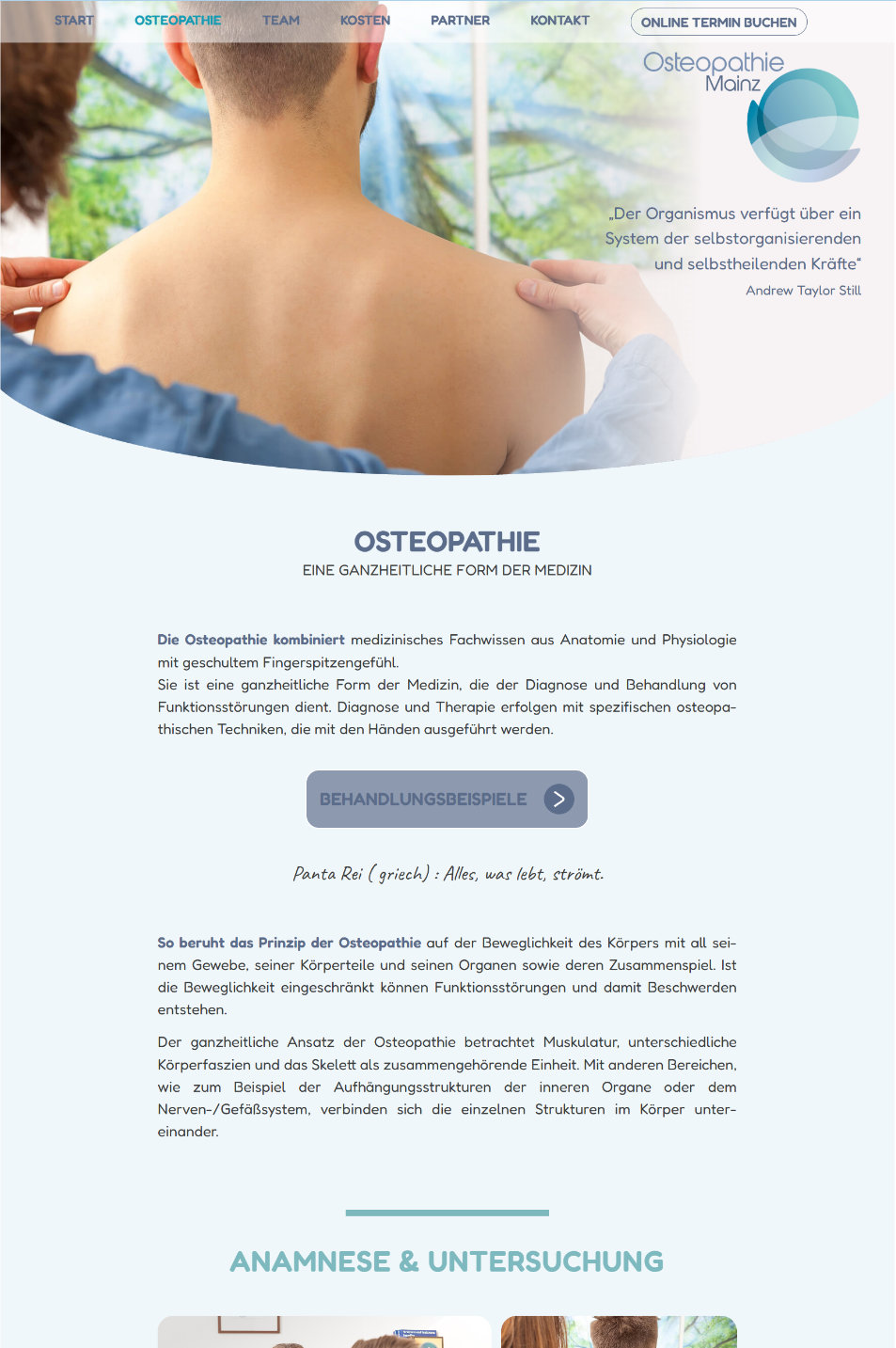 Screenshot oder Projektbild: Osteopathie Mainz